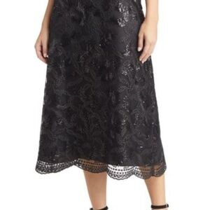 Black sequins Anne Klein midi skirt